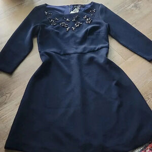 NWT Banana Republic Rhinestone Embellished Neckline Fully Lined Dress